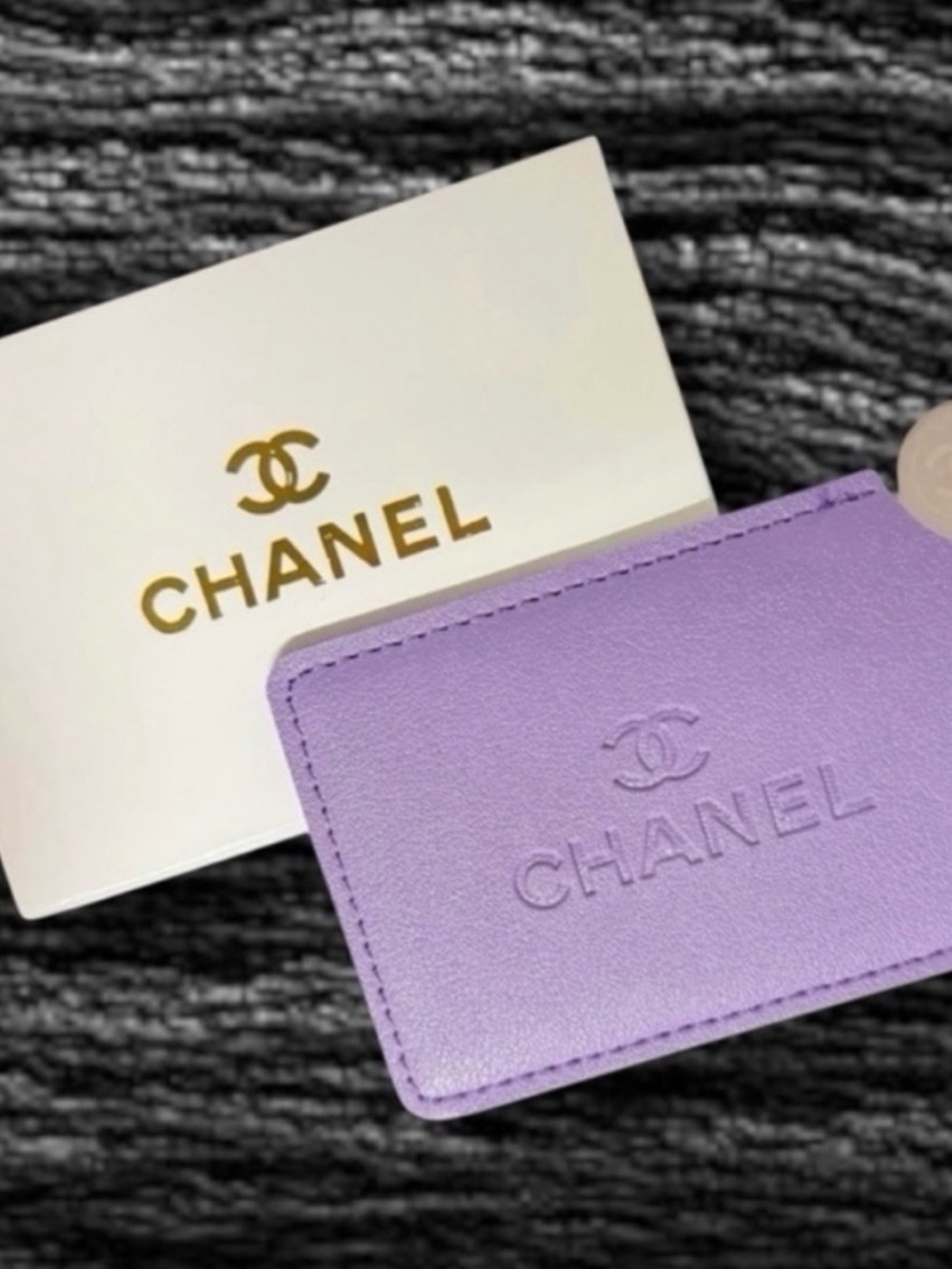 CHANEL Lavender Leather Card Mirror